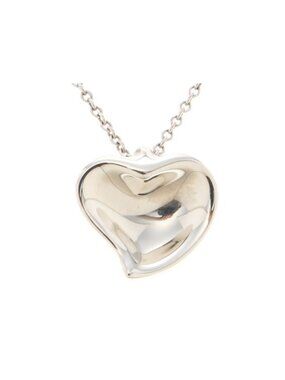 Tiffany & Co Curved Heart NC Necklace Silver